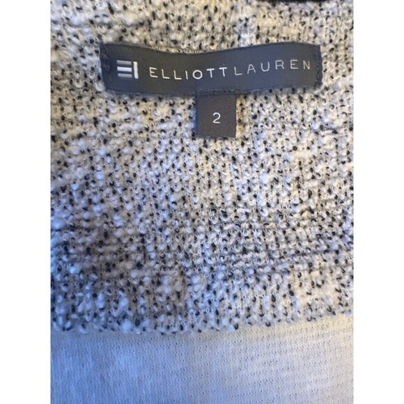 Elliott Lauren Womens Knit Cardigan Sweater Size 2 (Med) Black & White Lagenlook - Picture 2 of 4